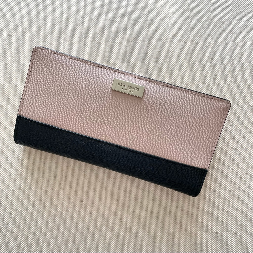 Kate Spade spencer slim bifold leather wallet | snap closure 💗